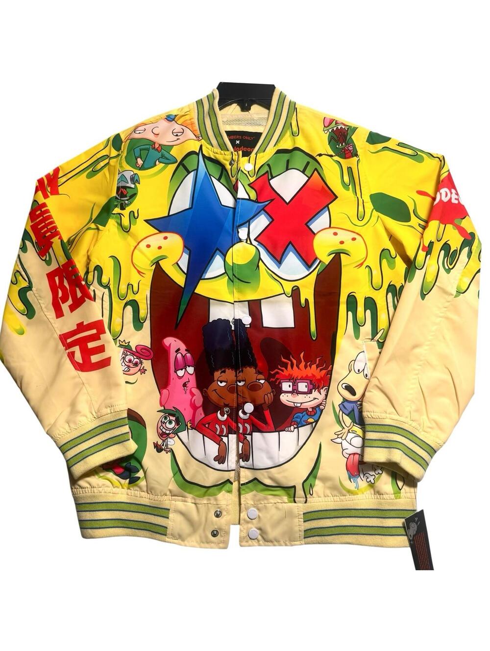 Members Only x Nickelodeon Jacket SpongeBob Rugrats Yellow Bomber Size Large - Picture 5 of 6